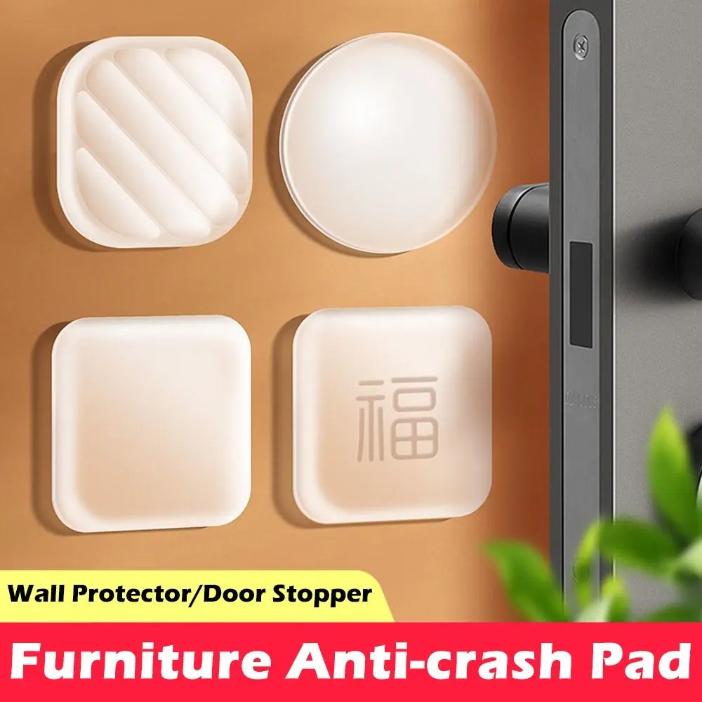 

3D PVC Door Stopper Anti-collision Mute Wall Protector Self Adhesive Door Handle Bumper Home Decoration