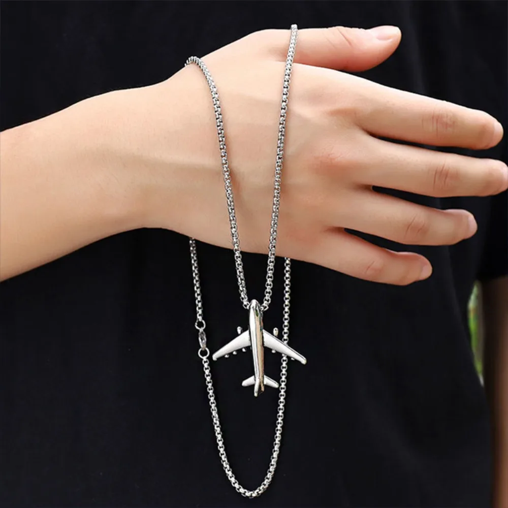 Simple New Personality Trend Airplane Necklace Fashion Jewelry Jewelry Fly Pendant Necklace Sweater Pendant NecklaceWomenJewelry