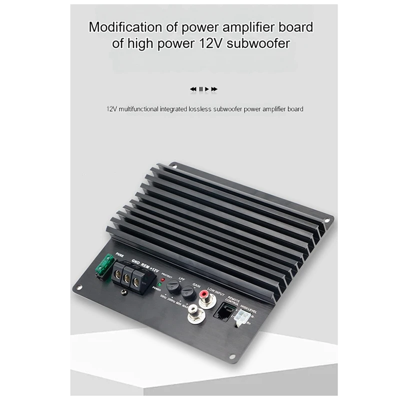 Car Audio 12V Single-Channel Bass Amplifier High-Power Car Audio Amplifier Board