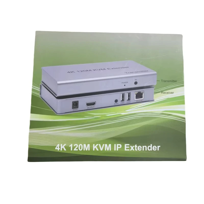 High Quality 1080p KVM Extender For HDTV 200M IR Video Transmission Includes USB & KVM Metal Wireless HD Extender With Adaptor
