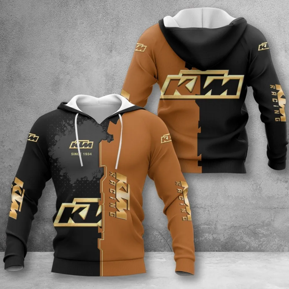 Nuevo estilo, jersey deportivo para motociclismo con casco, logotipo KTM, estampado 3D, cómoda sudadera con capucha Unisex de manga larga con cordón