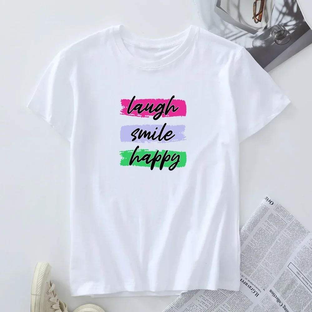 Plus Size Tees Women's Tops Summer Short Sleeve T-shirt 2024 Fashion Graphic T Shirts Female Tshirt 100% Cotton Woman Clothing