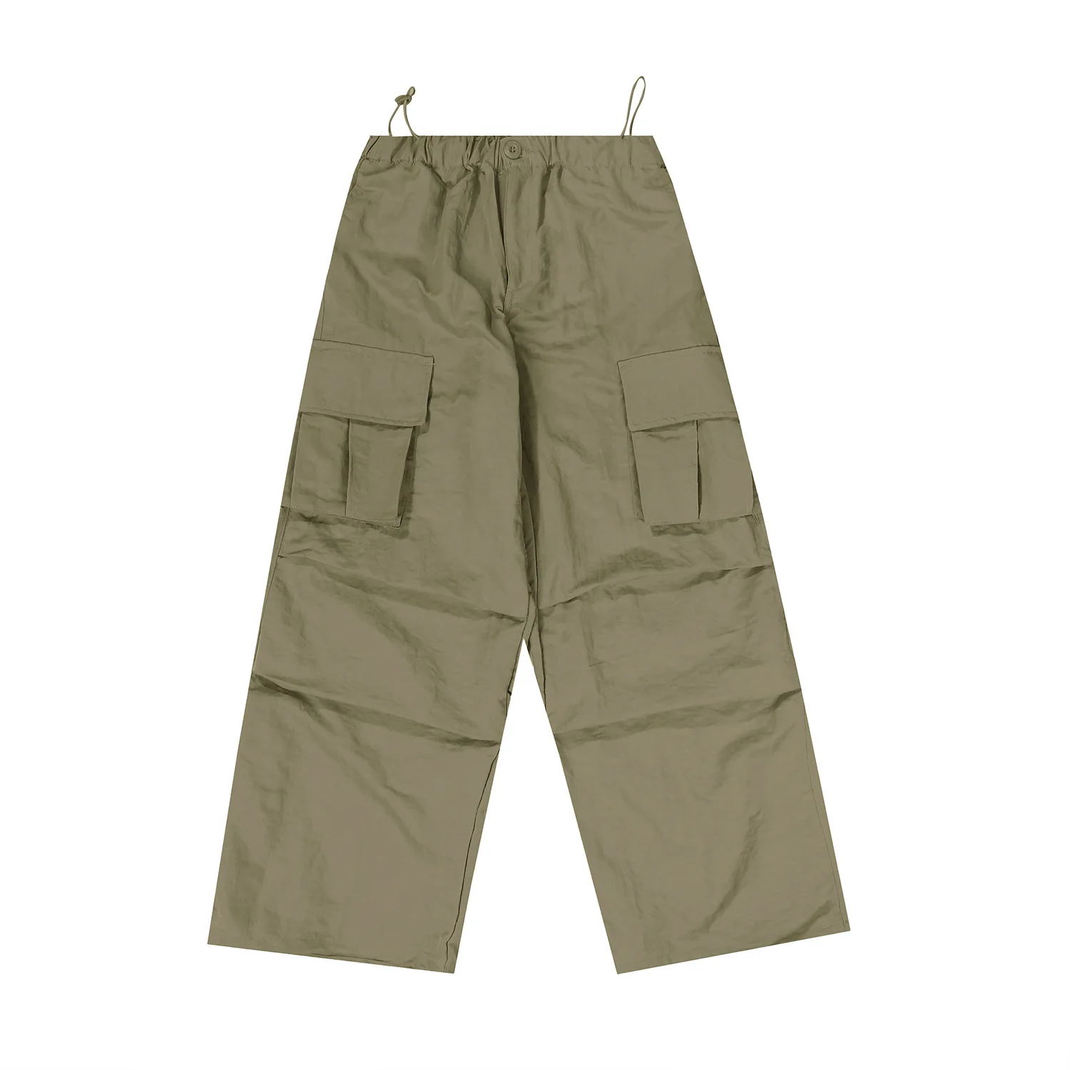 Asif Calie Solid Color Drawstring Casual Relaxed Fit Workwear Pants Korean Fashion Casual Pants