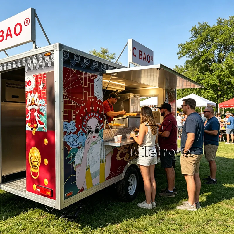 

New Design Fast Food Truck Trailer Full Kitchen Food Truck Ice Cream Food Cart Food Trailers for Sale in The USA