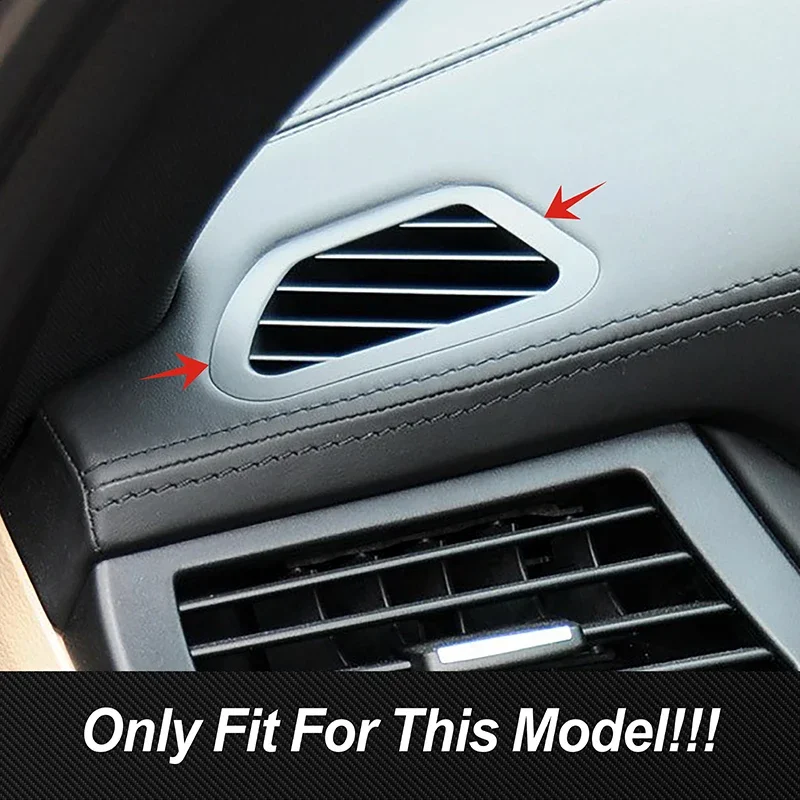 Black Dashboard Air Conditioning Outlet Frame Decoration Cover Trim For BMW X5 E70 X6 E71 2008-2014 LHD Stainless Steel