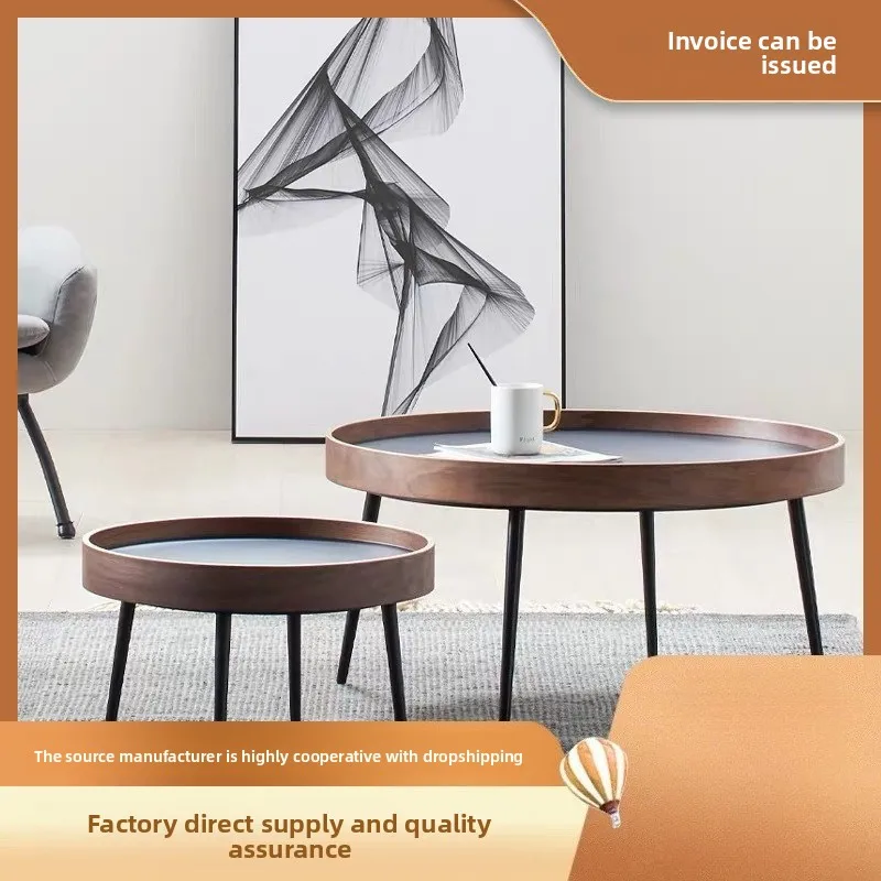 

Прочный предмет интерьера: Скандинавский круглый журнальный столик для гостиной, маленький повседневный столик