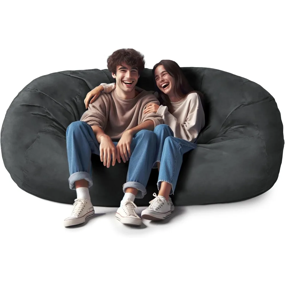 

Luxurious Giant 6Ft Bean Bag Chair With Microsuede Cover - Ultra Soft, Foam Filling, Washable Large Bean Bag Sofa For Kids,