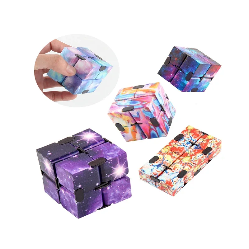 Creative Star Macaron Folding Infinity Magic Cube Pocket Flip 2x2 Magic Cube Fingertip Magic Cube Stress Relief Toys