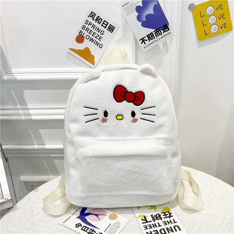 NEW Sanrio Plush Backpack Kuromi Y2K Hello Kitty Schoolbag Pompom Purin BAG Travel Makeup Storage Girl Kawaii Gift