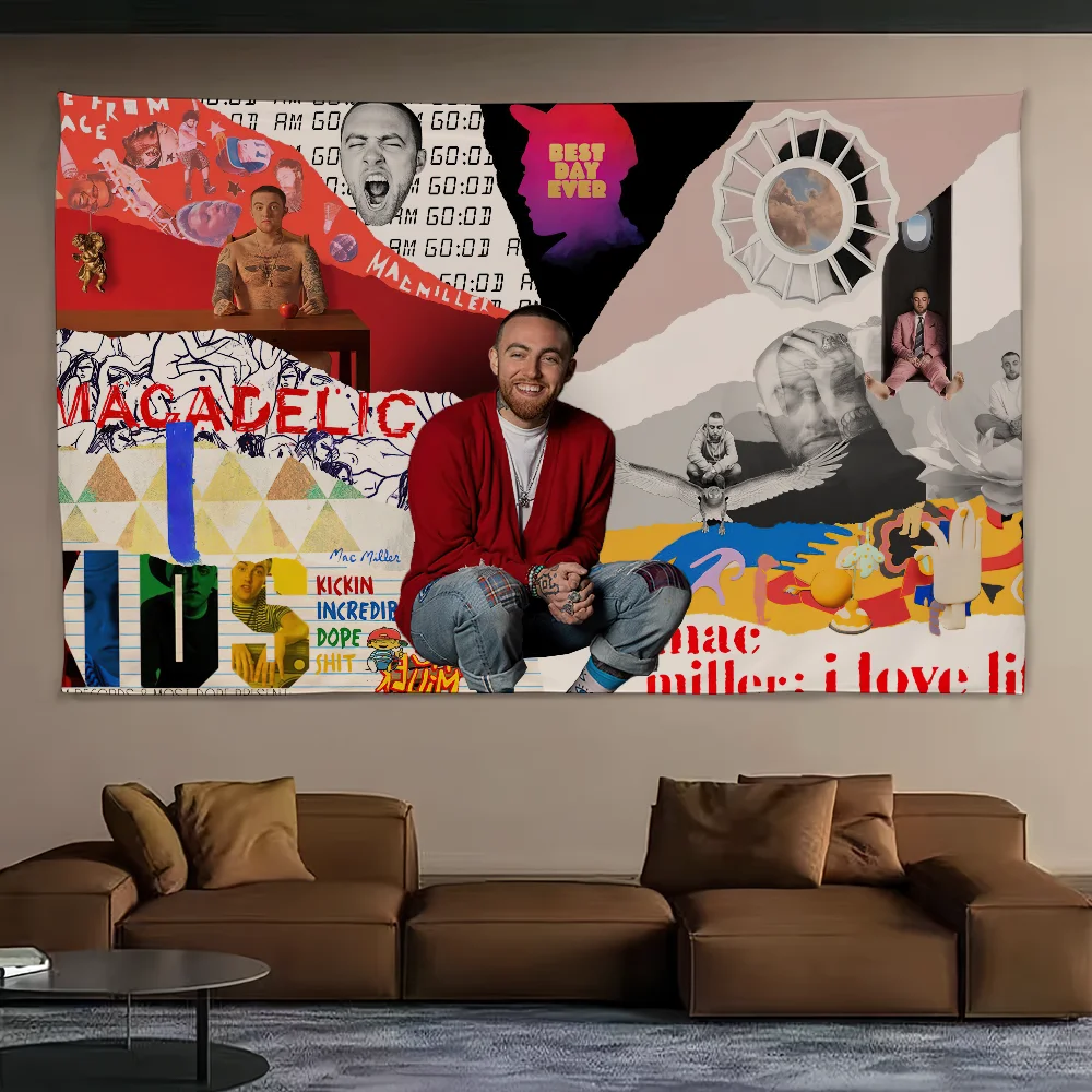 Rap Star Singer M-Mac M-Miller Schwimmen Wandteppich Hintergrund Hängen Tuch Schlafzimmer Zimmer Dekor Ästhetische Tapisserie Wand Party