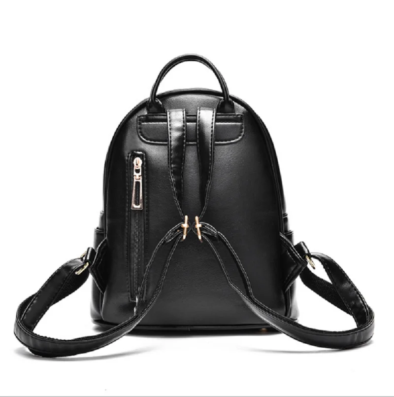 New High Capacity Leather Small Backpacks Women's Fashion Lovely Double Zipper Shoulder Bags Totes Crossbody Bag Backpack