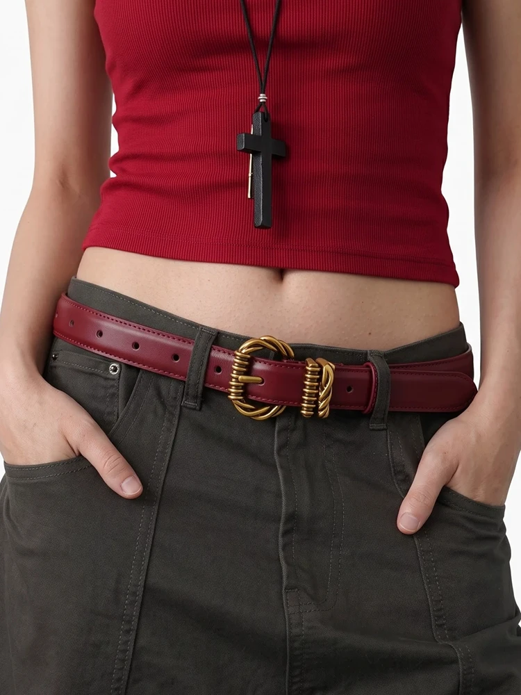 Advanced Decorative Fashion Retro Genuine Leather Women Belt Pin Buckle Casual Waist Belt For Jeans Dress New