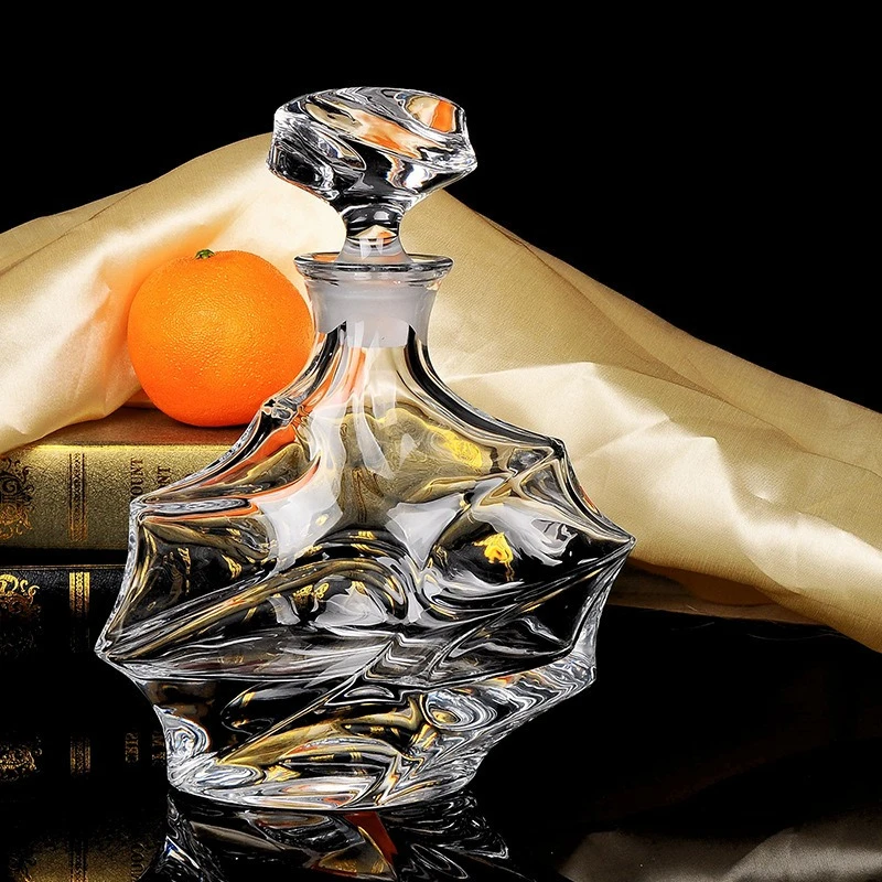 European Creative Crystal Glass Empty Wine Bottle Thickened Czech Style Brandy Whiskey Liquor Storage Vessel view 3