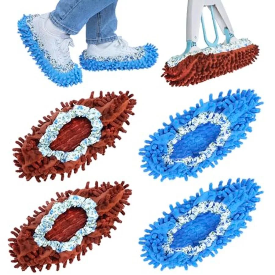 Mop Slippers Shoes Cover Duster - Microfiber Mopping Slippers for Floor Cleaning, Floor Cleaning Tools, Washable Reusable Mop S