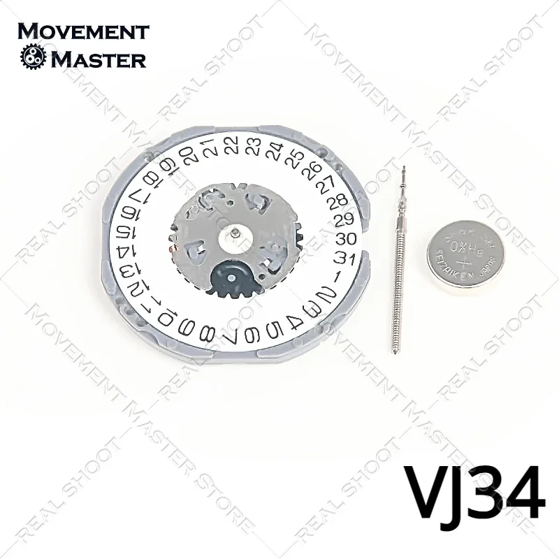 VJ34 Movement Japan New Original VJ34B Quartz Movement 2Hands Date At 3/6 Watch Movement Accessories