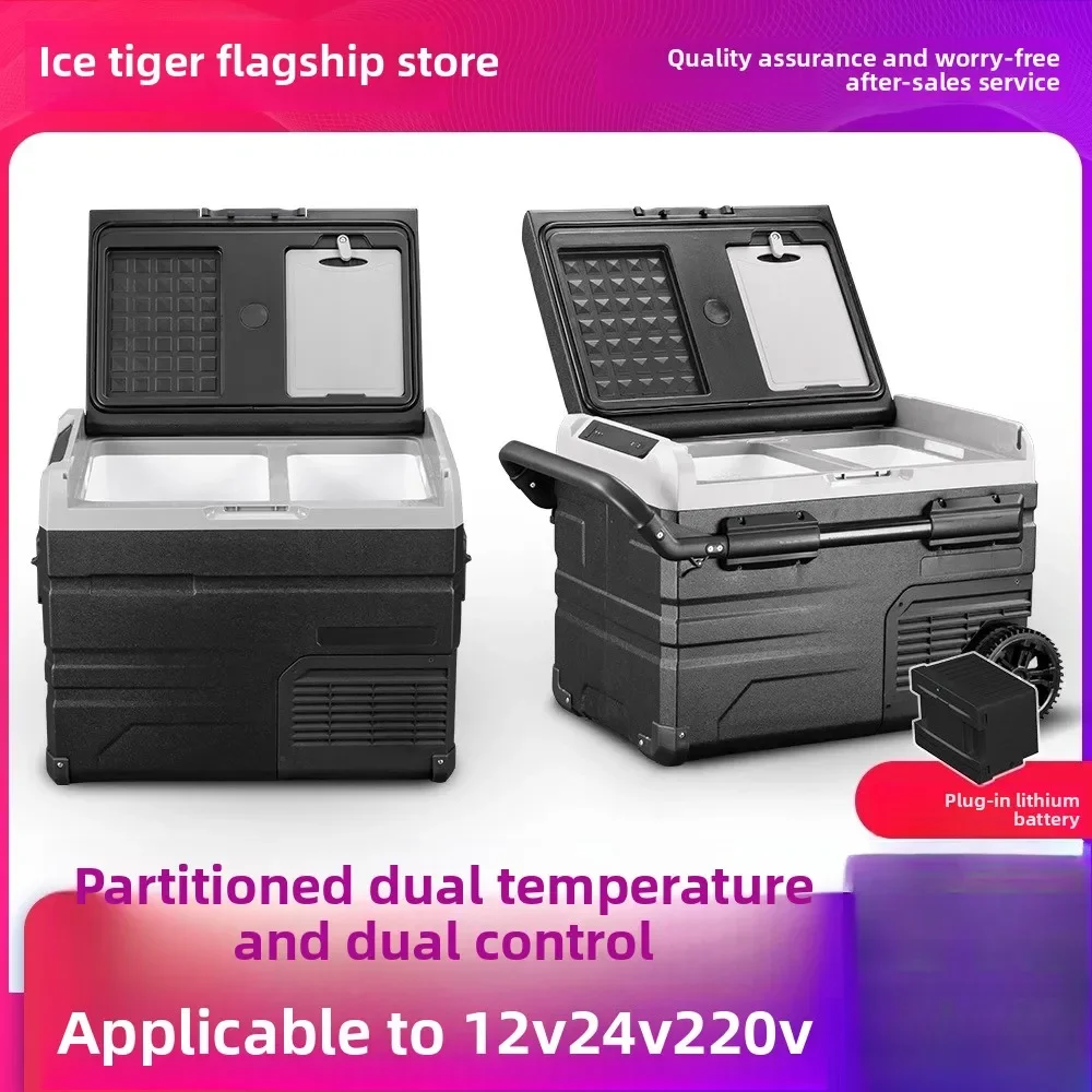 C20 Car Refrigerator Refrigeration Compressor 12v24v Large Truck Home Dual-purpose Double Temperature Double Control Partition