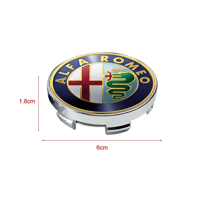 4pcs 60mm Car Wheel Center Hub Cap Logo Sticker Rim Cover Emblem Decal For Alfa Romeo 159 147 156 Giulietta Giulia Mito Stelvio