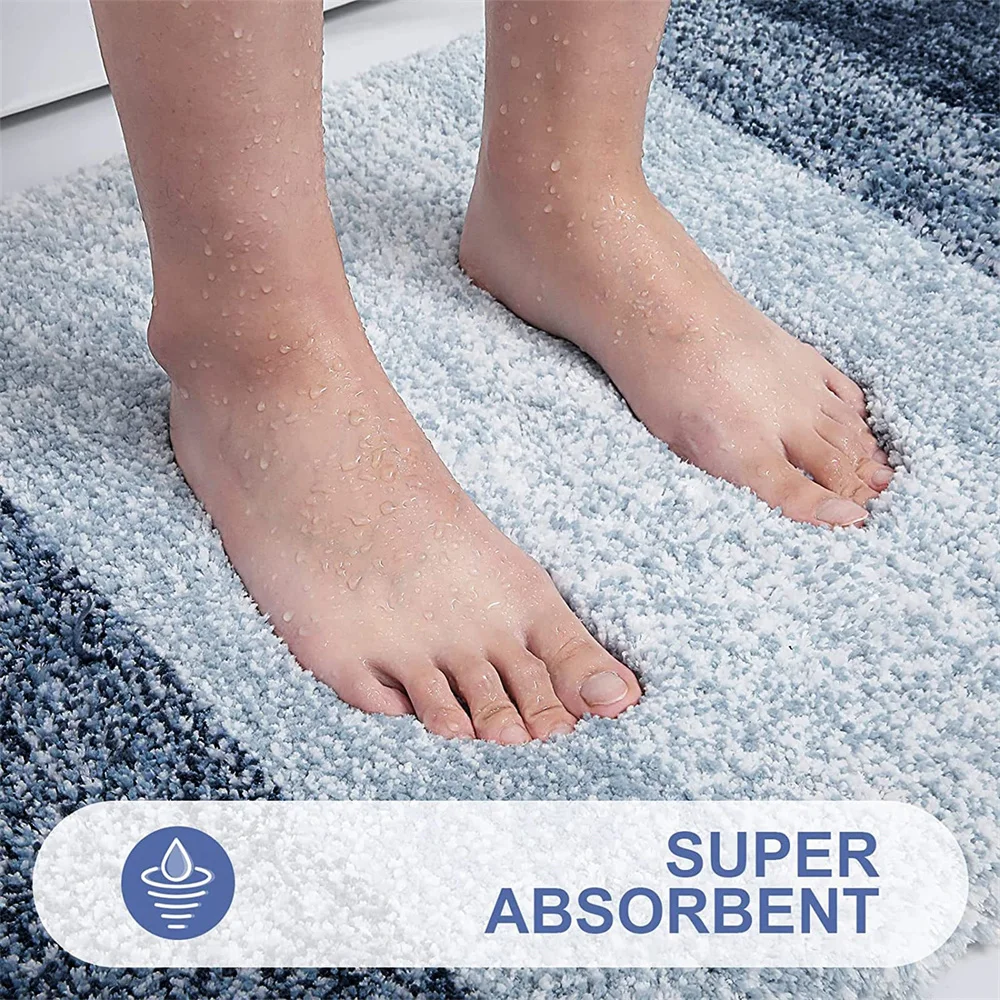 Olanly-Tapis de bain absorbant en microcarence, luxe HOlea, tapis doux pour pieds, tapis en peluche antidérapant, lavage des polymères de bain secs