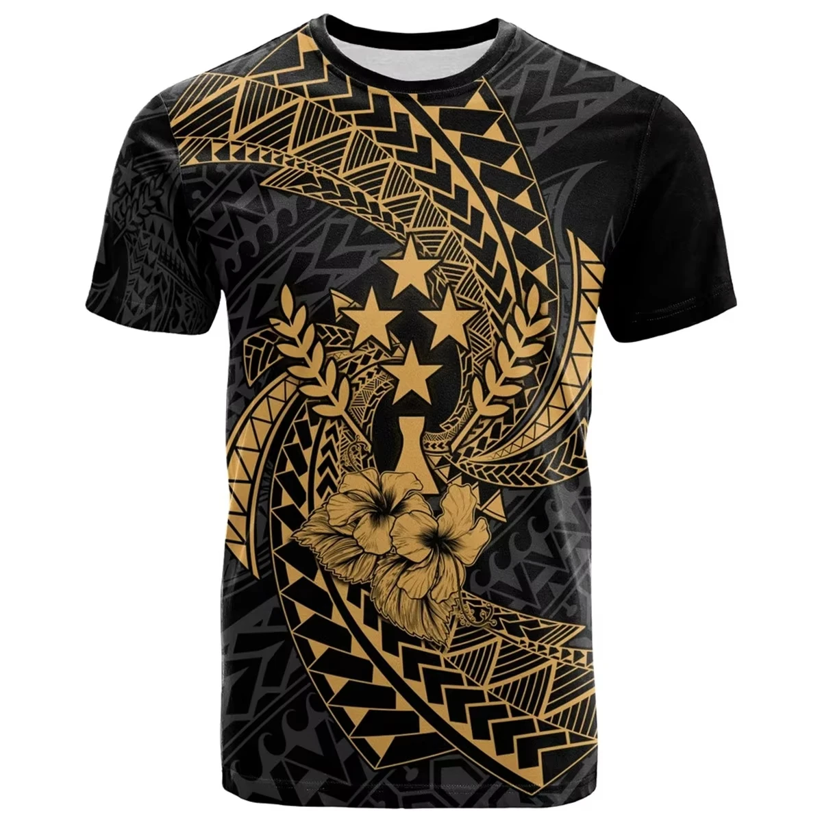 

Kosrae Tribal Culture Polynesian Tattoo Hot Fashion 3D Printed T Shirt Men Women Harajuku Streetwear Short Sleeves Loose Tees