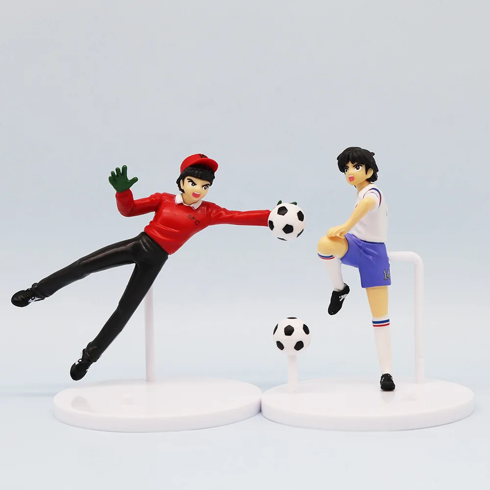 6pcs Captain Tsubasa Anime Figure Ozora Tsubasa Action Figures Hyuuga Kojirou/Wakabayashi Genzou Figurine Collection Model Toys