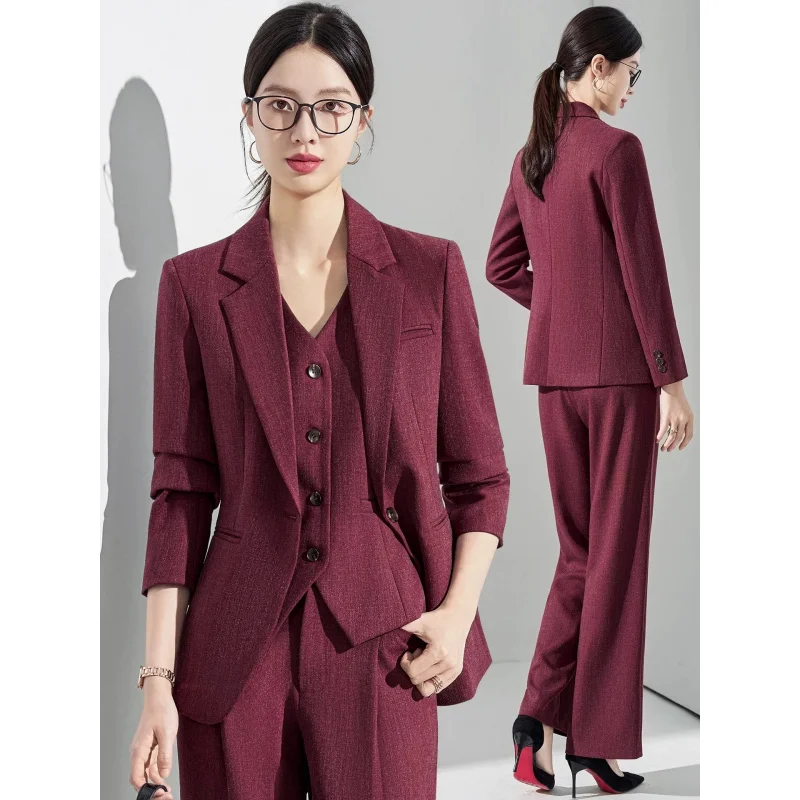 

Elegant professional women's suit set for spring and autumn, new style with goddess vibe, suitable for commuting and interviews,