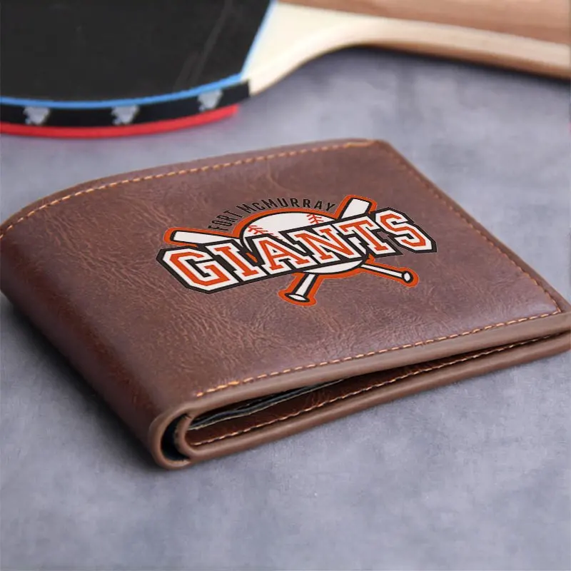 Portafoglio in pelle PU con logo GIANTS Portafoglio bifold leggero e durevole dal design minimalista per uomo e donna per uso quotidiano