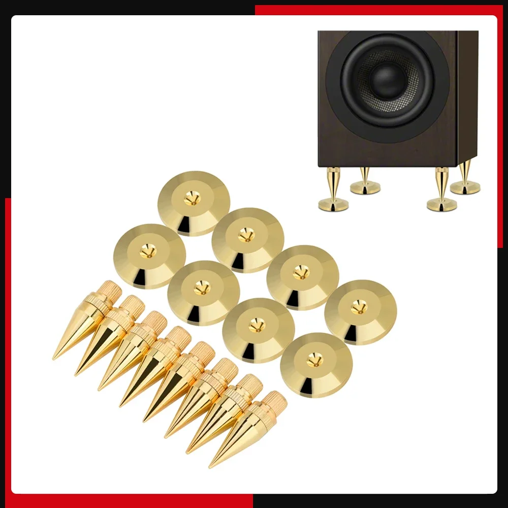 8 Pairs 6 x 36MM Copper Speaker Spike Isolation Stand Base Pad Feet Mat