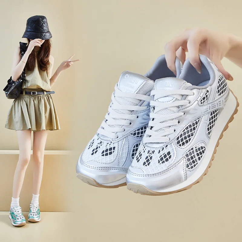 

Роскошная дизайнерская модная повседневная обувь. Удобная и элегантная обувь на плоской подошве. Простая дышащая обувь с сеткой. Классическая женская обувь для улицы.