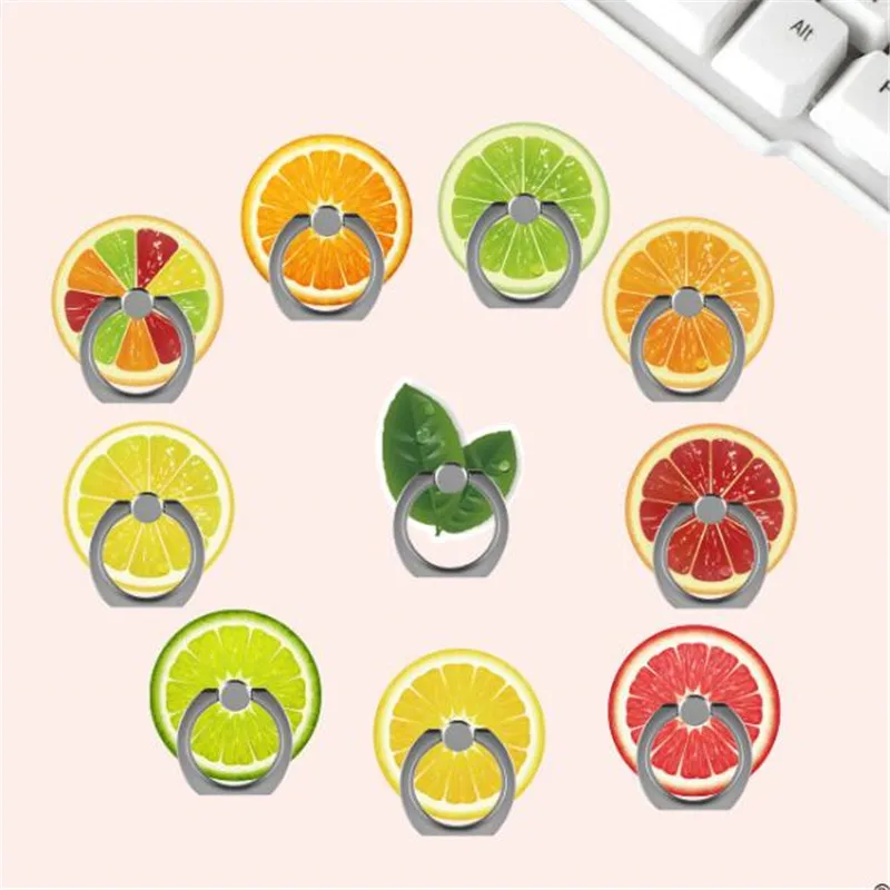 Grapefruit Fruits Orange Mobile Phone Finger Ring Phone Stand Holder Car Holder Stand Suporte Celular For iPhone 15 14 All Phone