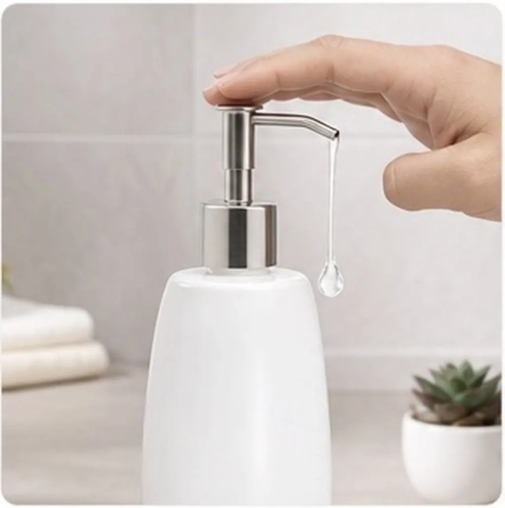 1Pcs Pump Head for Bottle Stainless Steel Soap Dispenser Press Head Replacement Suitable for Shampoo Lotion Emulsion Bathroom