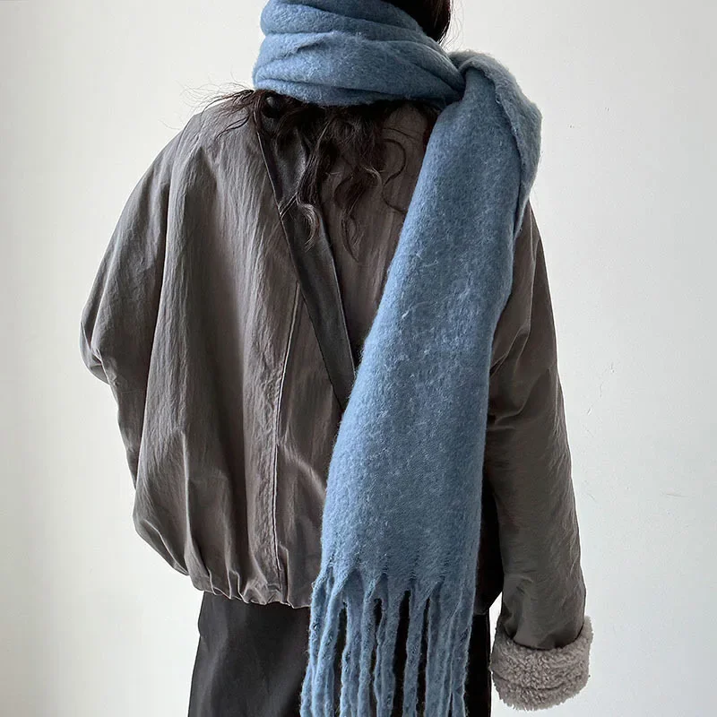 Korean Trendy Simple Lamb Wool Round Neck Warm Women's Padded Jacket Autumn Winter New Single Breasted Coats