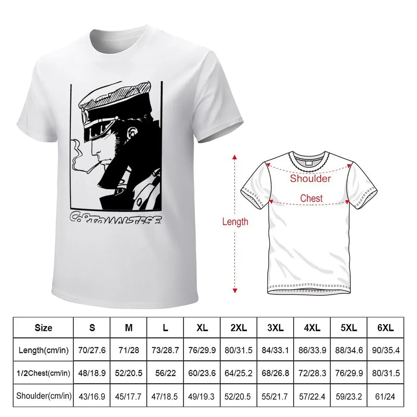 Corto Maltese T-shirt vintage summer top animal prinfor boys Men\'s t-shirts