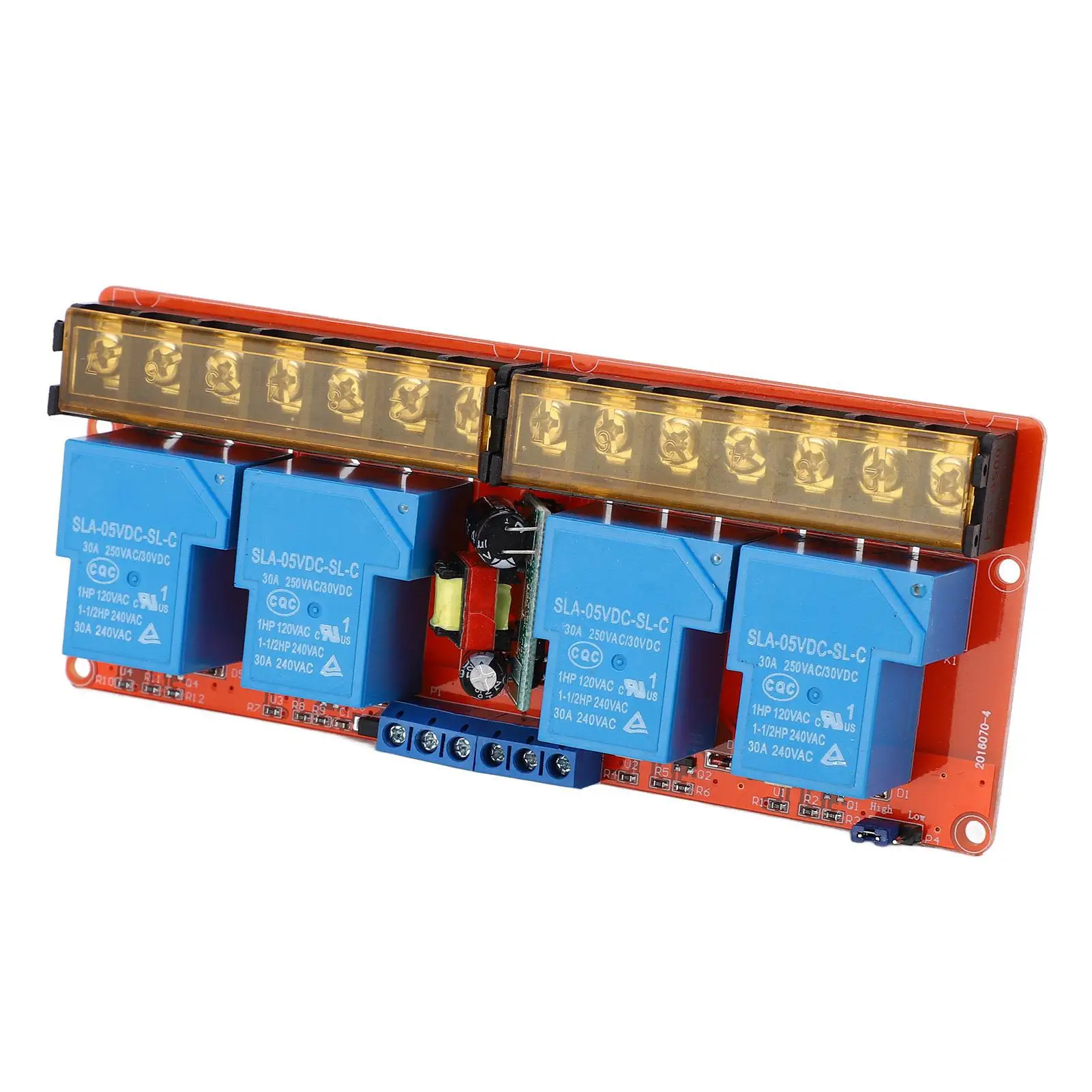 

4-Channel Relay Module with Optocoupler Isolation, 30A Capacity, AC 100-250V - Industrial PCB Easy to Install