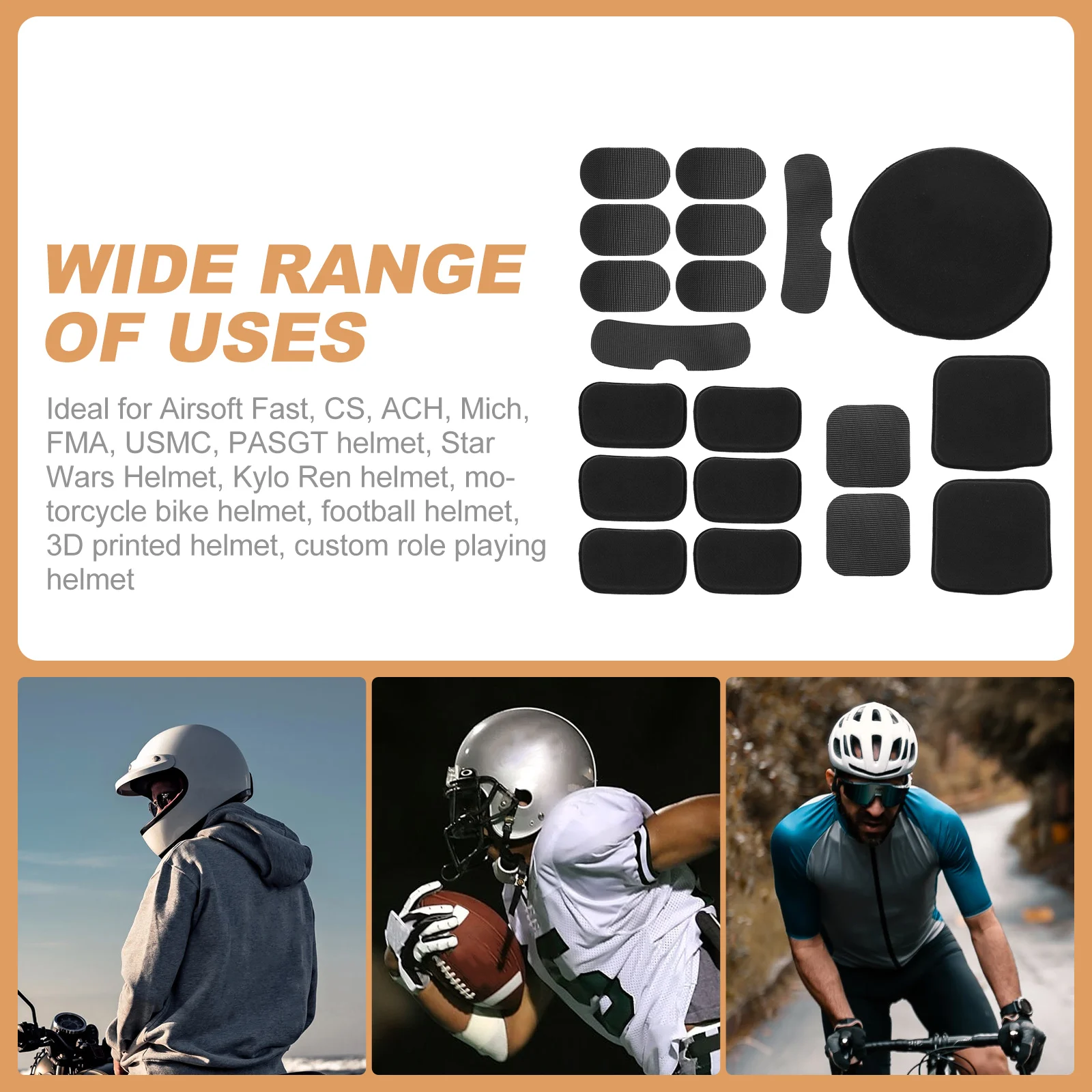 

1 set 1 Set Eva Liner Cushion Pads Breathable Comfortable For Cycling Riding Bike Safety Gear