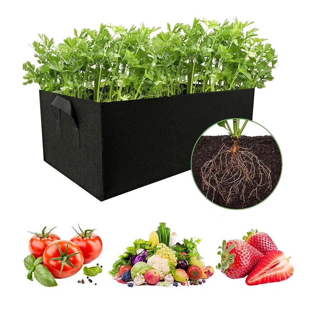 

2PCS Rectangle Grow Bags Thickened Nonwoven Planting Pot with Handle Planting Container for Vegetable Fruit Flower Tomato Potato