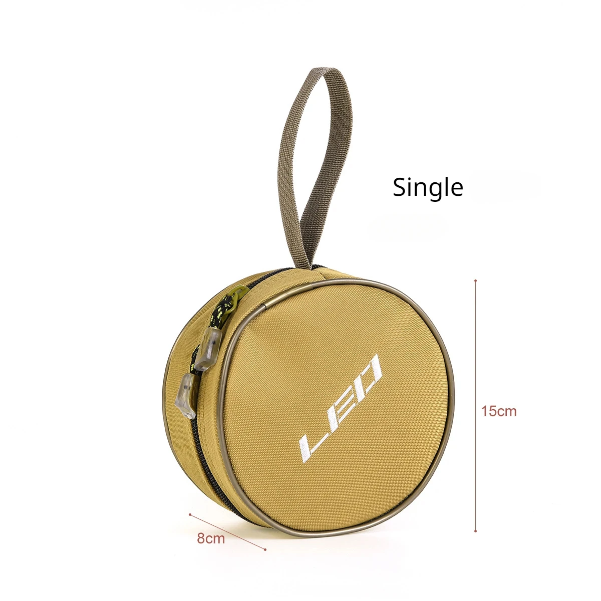 15*15*8/16cm Fishing Reel Bag Canvas Khaki Round Portable Polyester Fibre Monolayer Bilayer Professional Gear Accessories Tools