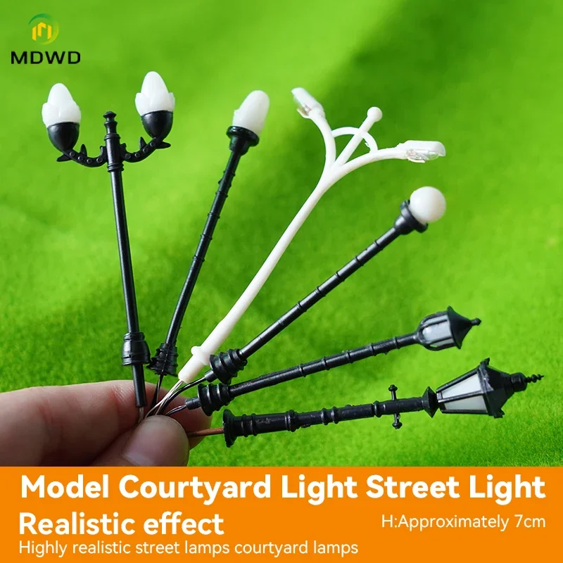 New 10pcs/lot 3v Hybrid Garden Light Model Multi scale Model Railway Train Light Pillar Street Light