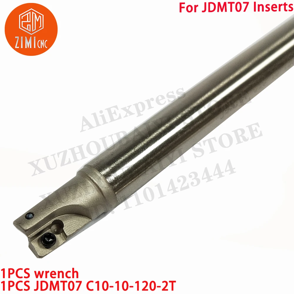1PCS JDMT07 C10-10-120-2T Indexable End Mill Holder for JDMT07 inserts CNC Tools JDMT07 metal lathe mechanicaI cutting tools