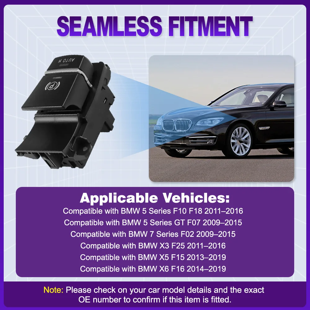 

Автомобильный электронный переключатель стояночного тормоза для BMW X3 F25 X5 F15 X6 F16 5 серии F10 F18 GT F07 61319385029, 61319159997