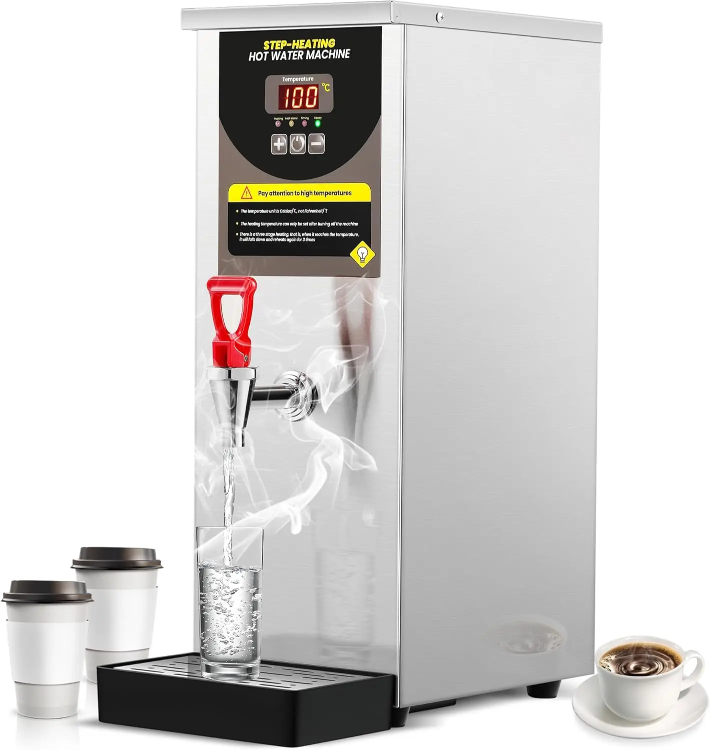 

Water Dispenser,17-Min Fast Ready Water Boiler Machine Large Capacity 80L/H For Tea Boba Tea Milk Tea Restaurant Hotel