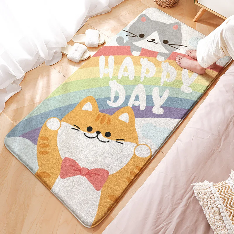 Cartoon Imitation Lamb Wool Bedroom Non-Slip Carpet