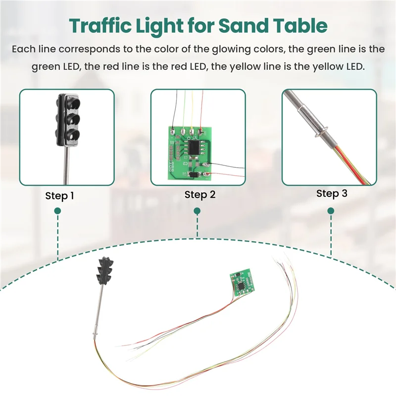 B24B 3 Color Traffic Light Signals Ho Oo Scale Model 6Led For Diy Sand Table Crossing Street Construction Railway Two Side