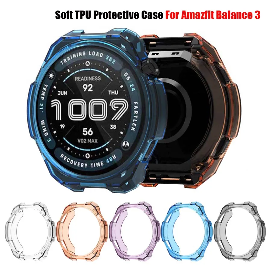 Uhrengehäuse für Amazfit Balance 3, weiches TPU, kratzfest, Schutzhülle für Amazfit Balance 3, Schutz-Stoßfänger-Zubehör