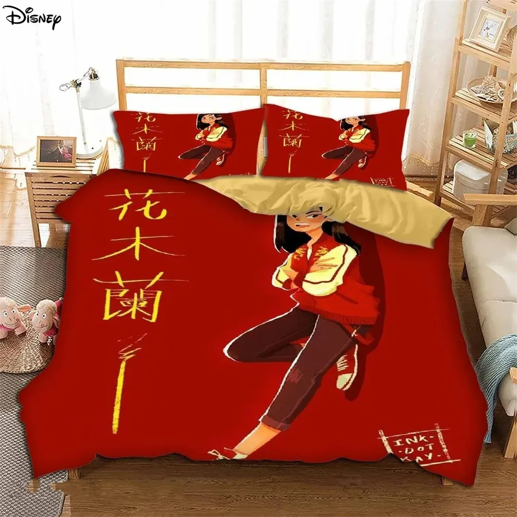 Disney  Mulan Bedding Set,Fairy Tale Bedding Set,3D Printing,Twin Size Bedding Sets King Quilt,For Kids Adults