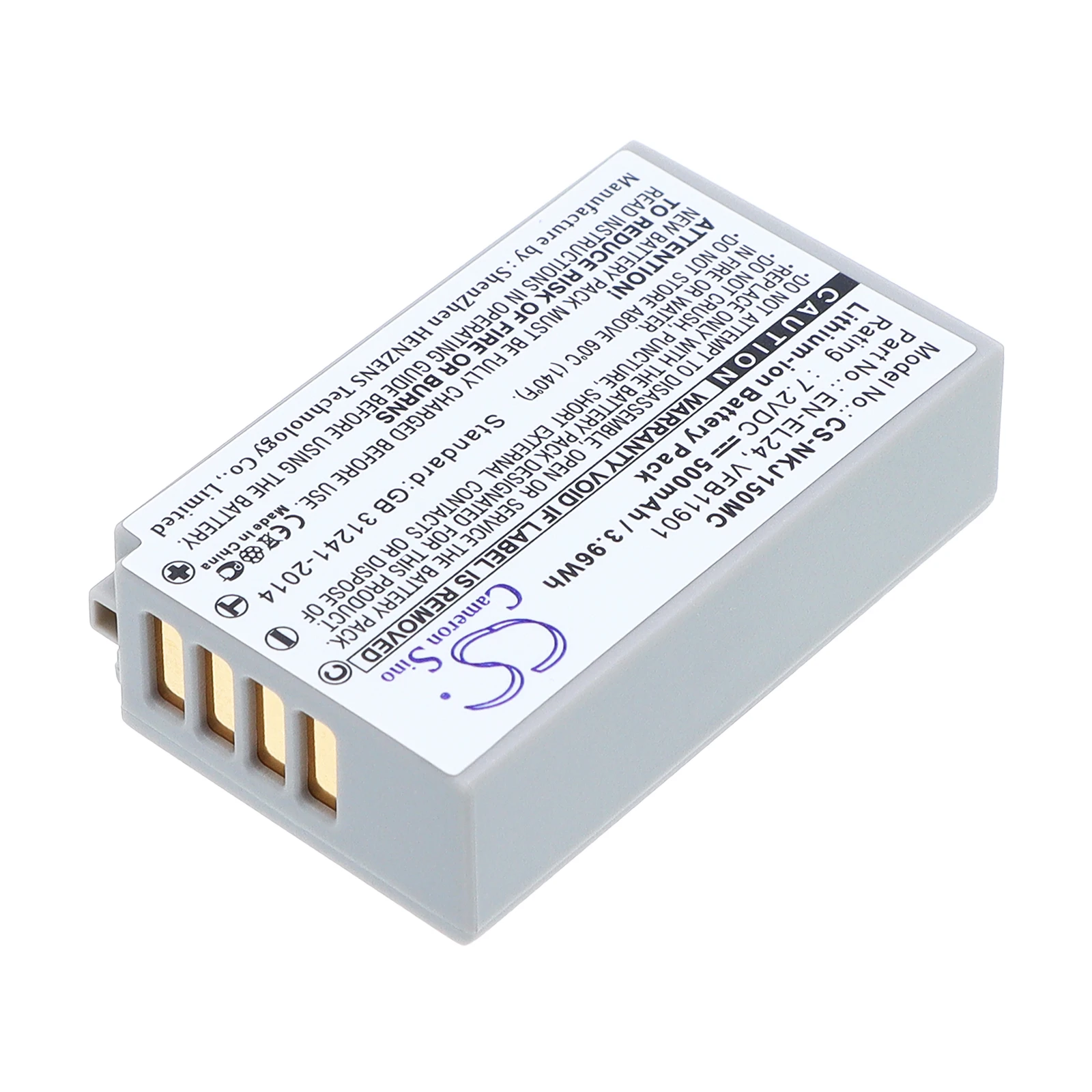 Battery for NiKon 1 J5 PN:EN-EL24,VFB11901 (500mAh / 850mAh) 7.2V