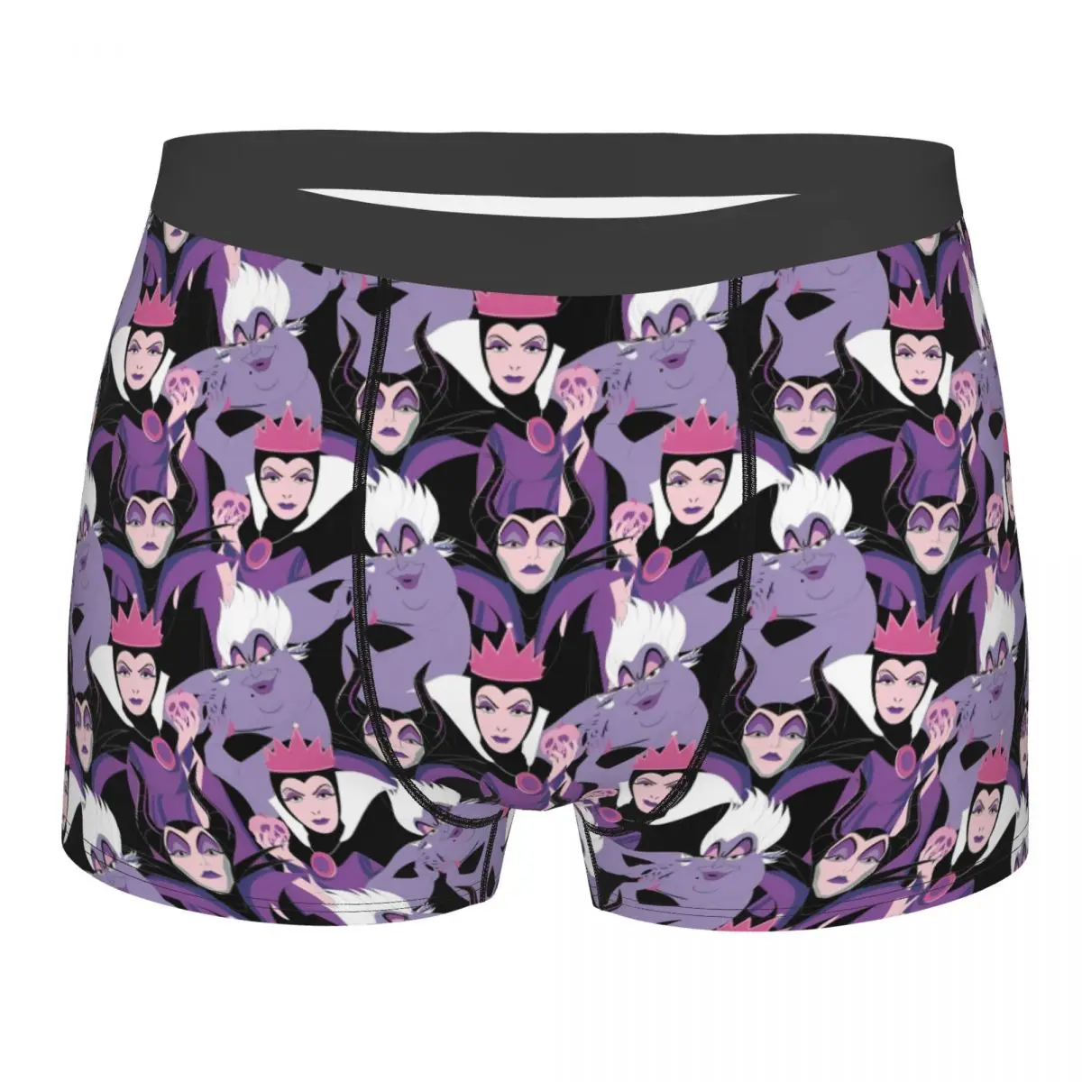 Villains Cartoon Queen Movie Men Underwear Evil Maleficent Boxer Briefs Shorts Panties Hot Polyester Underpants Male Plus Size