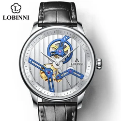 LOBINNI 2023 New Seagull Men Luxury Watch Hollow Out Design Automatic Mechanical Skeleton Sapphire 50M Waterproof Wristwatches