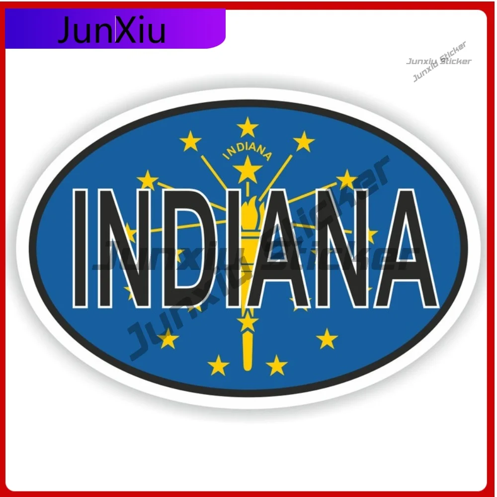 

Indiana Usa City Oval Flag Sticker Scratch Cover Vinyl Decals Graphics Waterproof Decals Custom Decals Personalized Stickers Car