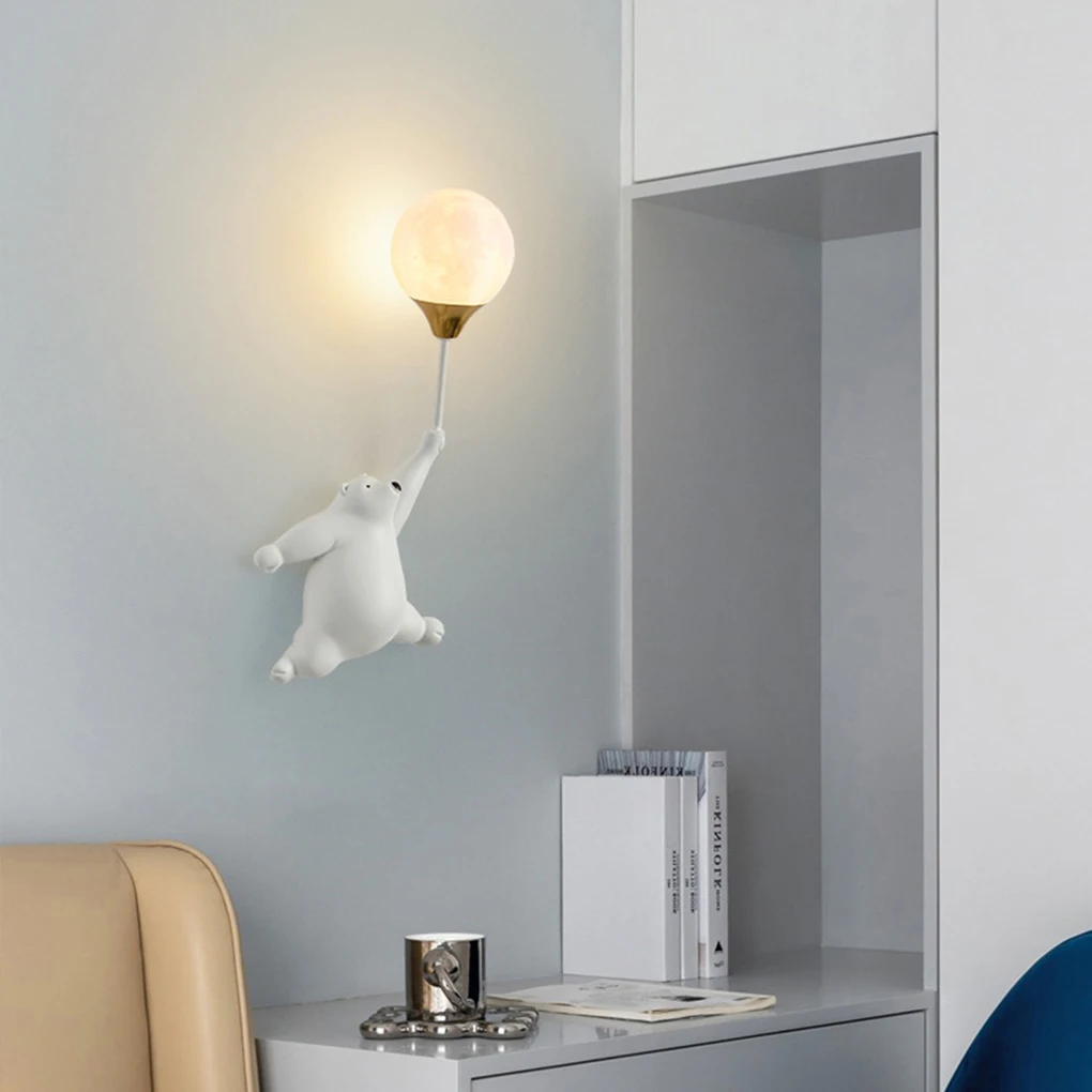 

Super Cute Bear Bedside Lamp High Light Transmittance No Blue Light Hazard Eye Protection Wall Light