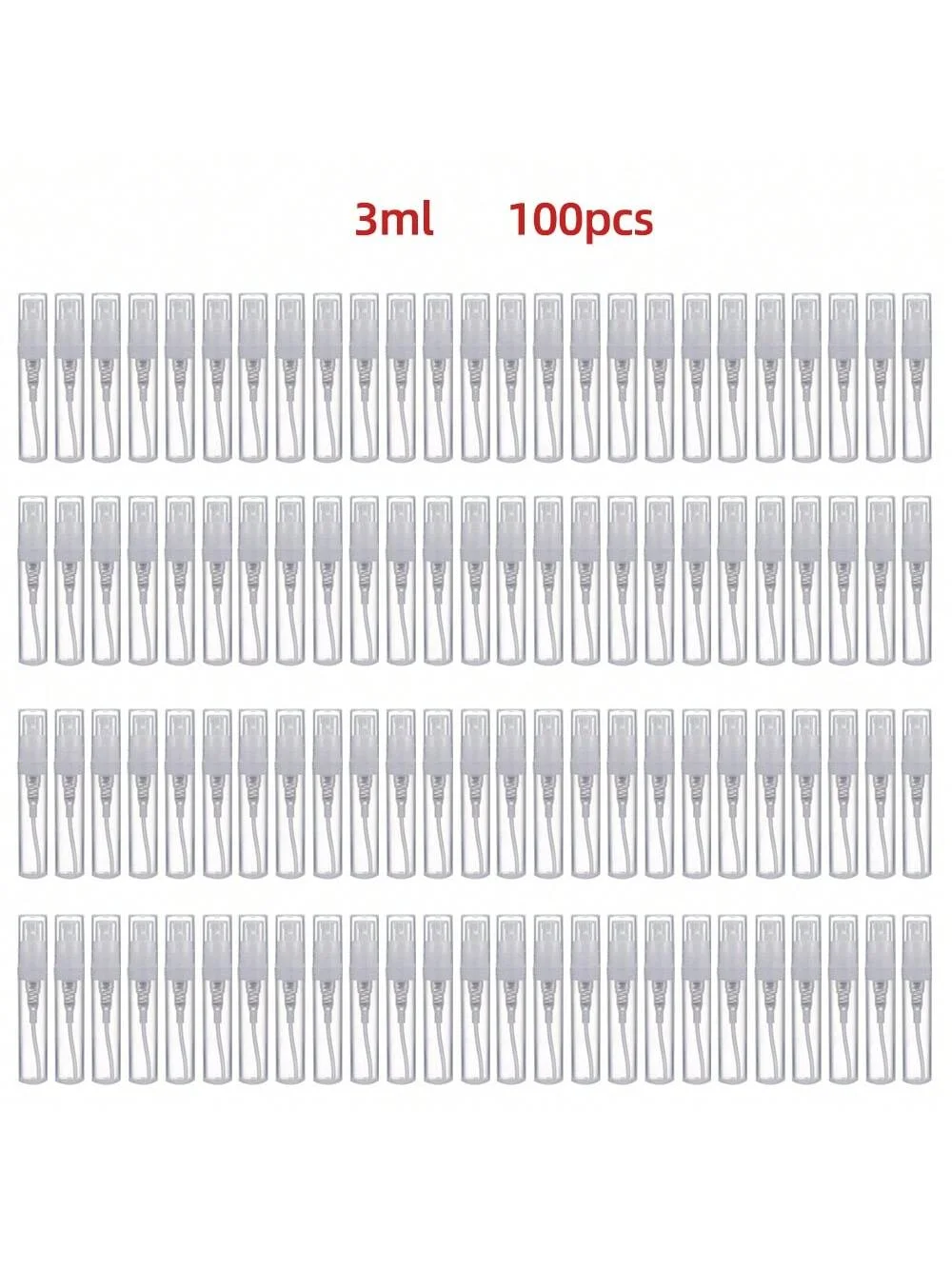 50/100 Stück 2ml 3ml 5ml Plastik-Schnappverschlussflasche Auslaufsichere Mini-Parfümflasche Leichte Tragbare Feuchtigkeitsspendende Sprühflasche – Detail 4